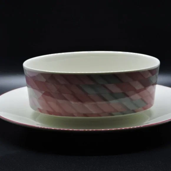 Villeroy & Boch VITRO-Porcelain Attached Gravy Dish Underplate Collage Pattern - Picture 3 of 10